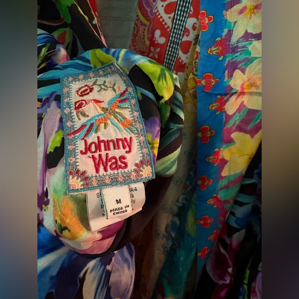 Johnny Was Friendship Anastasia Colorful Floral reversible Kimono Jacket M - Picture 5 of 13